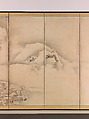 Landscapes of the Four Seasons, Kano Tan'yū (Japanese, 1602–1674), Pair of six-panel folding screens; ink and color on paper, Japan